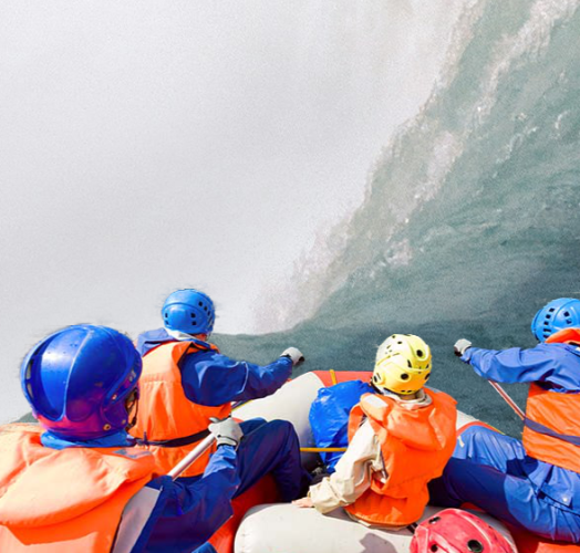 Niagra Falls rafters photo in the boat